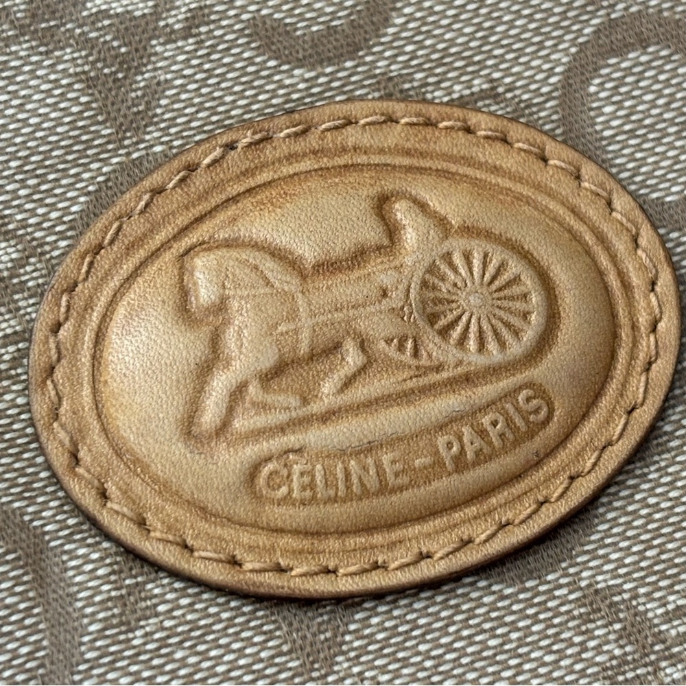 Celine Tan and Brown Patterned Pouch, GVC - Picture 3 of 11